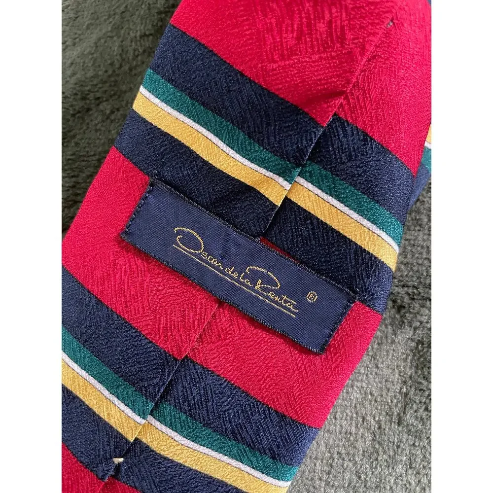 Oscar De La Renta Striped Tie 100% Silk BELK